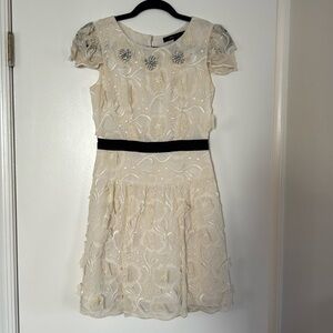 BCBG cream colors embellished mini dress size 0